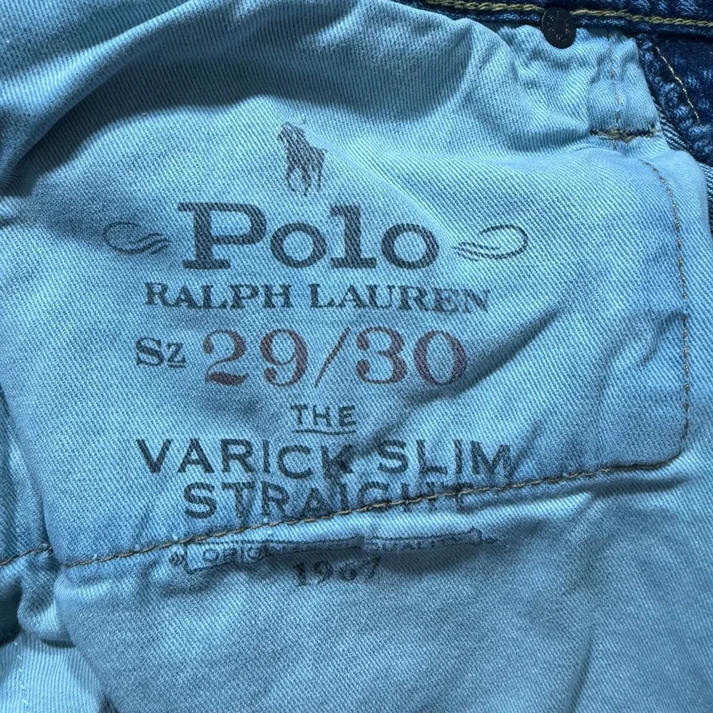 Polo Ralph Lauren Jeans Mens‎ 29x30 Blue Varick Slim Straight Button Fly Faded